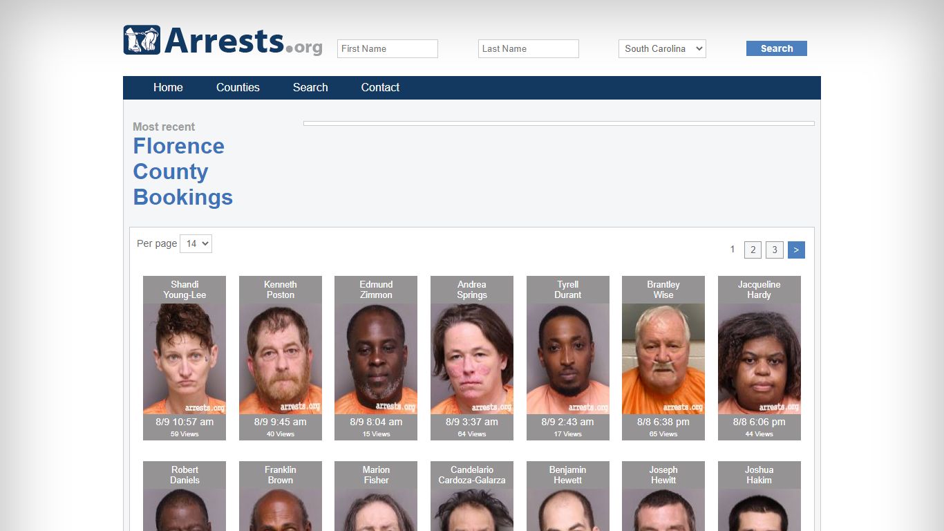 Florence County Arrests and Inmate Search