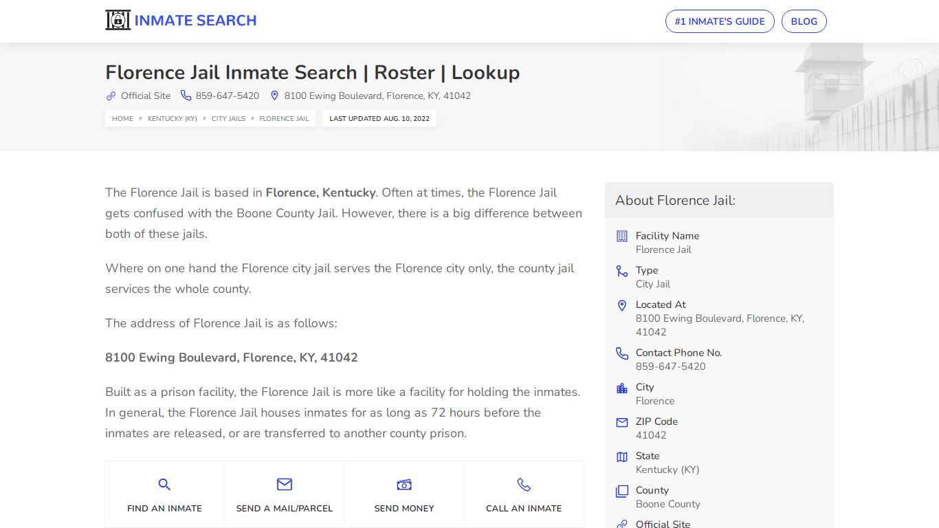 Florence Jail Inmate Search | Roster | Lookup